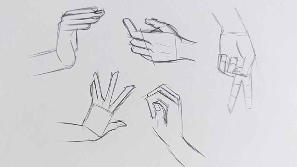 hands sketch drawing